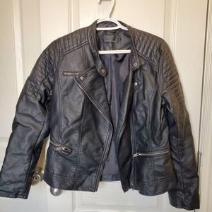 Faux black leather jacket, Size 40 UK (10-12 US)